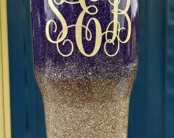 LSU Inspired Glitter Tumbler