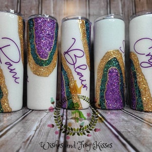 Mardi Gras Geode Tumbler