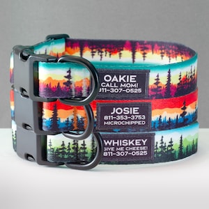 Personalized Dog Collar Forest Series | Customized | Personalize | Custom | Treeline