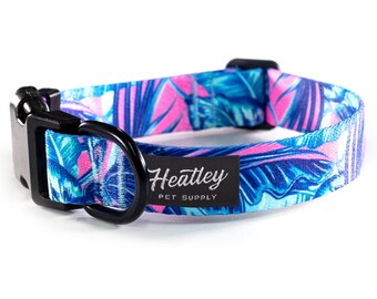 Beach Party Dog Collar - Tropical | Pink | Tropic | Palms