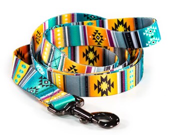 Southwest Leash - Green / Yellow - Tribal Tucson Southwestern