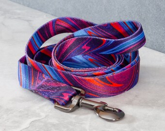 Futura Purple Dog Leash - Neon Swirl Pattern