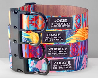 Personalized Dog Collar with Custom Name Patch