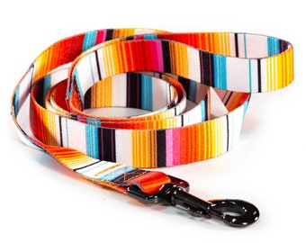 Serape Dog Leash -  Summer - Mexican Blanket Pattern