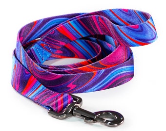 Laisse Futura pour chien violette - Motif néon tourbillonnant