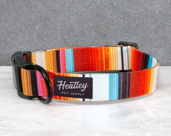 Mexican Serape Dog Collar - Summer | Blanket | Pattern | Colorful | Modern