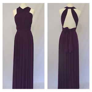 AUBERGINE Multiway dress Bridesmaid dress Infinity dress Twist wrap dress Prom dress Convertible dress Evening gowns Purple Dress Handmade