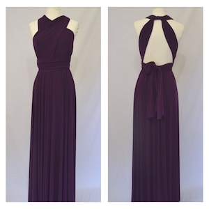 Aubergine Bridesmaid dress Infinity dress Twist wrap dress Prom dress Convertible dress Evening gown Multi-way dress Purple Dress Maxi dress