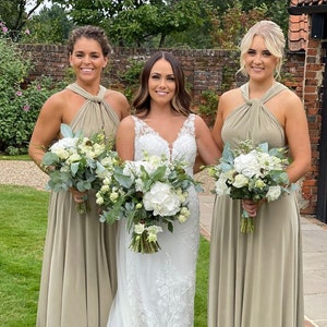 Light Olive Bridesmaid Dress Infinity Dress Twist Wrap Dress Prom