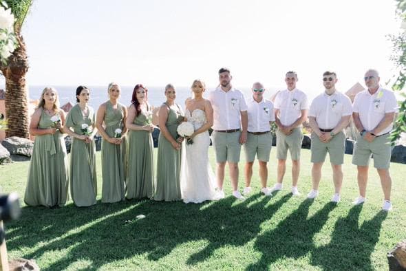 olive green bridesmaid dresses with groomsmen Olive Green Wedding at 48 Fields Farm  Northern Virginia Barn Wedding  Venue