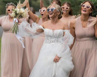 LIGHT STONE Tulle Multiway bridesmaid Dress handmade