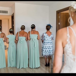 Bow Multi Wear Convertible Bridesmaid Dresses Sage