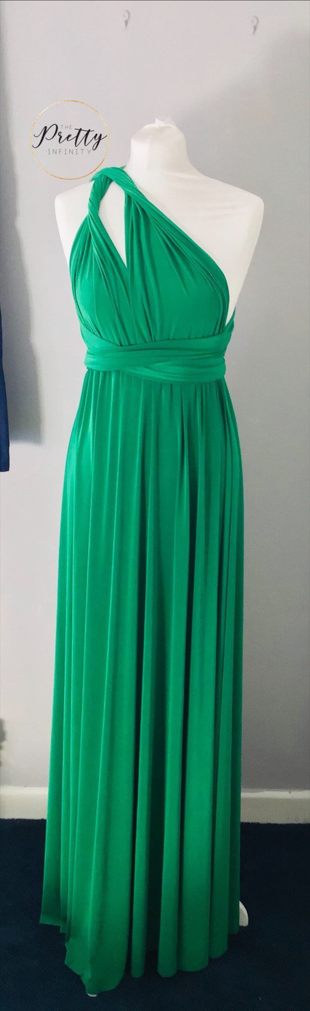 emerald green multiway dress Emerald Green Infinity Jumpsuit, Multiway Wrap Dress, Bridesmaid Gown,  Wedding Guest Outfit