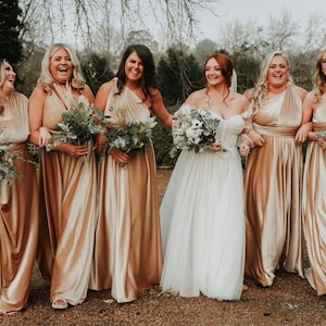 CHAMPAGNE VELVET Multiway dress Copper dress Bridesmaid dress Infinity dress Twist wrap dress Prom dress Convertible dress Evening gown