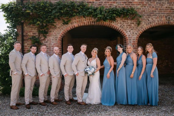 light blue bridesmaid dresses with navy suits Bluebell Multiway dress for ORGANZA-SKIRT 19 Knee Color:Light Royal Blue This dress turned out