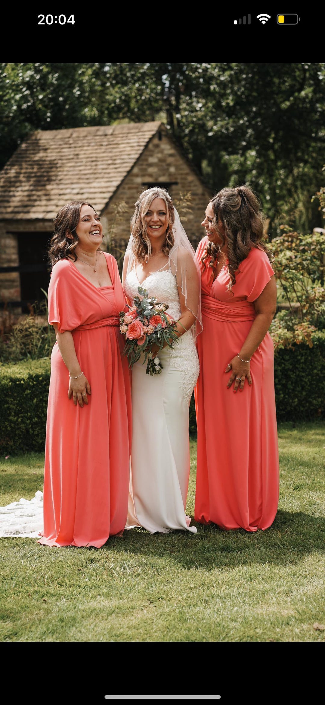 floor length coral bridesmaid dresses Off The Shoulder Soft Satin Side Slit Bridesmaid Dress – TANYA BRIDAL main image 1