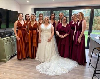 Claret Velvet Multiway Bridesmaid Dress: Handmade