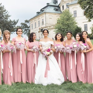 LIGHT DUSTY PINK Bridesmaid dress Infinity dress Twist wrap dress Prom dress Evening gown Multiway dress Convertible dress Maxi dress Pink