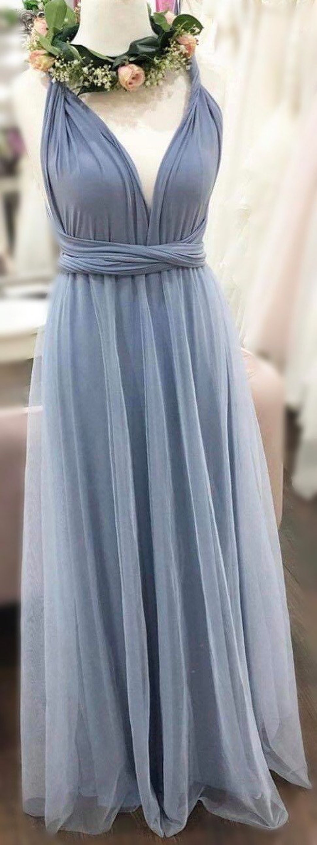PERIWINKLE TULLE Bridesmaid Dress Infinity Dress Twist and - Etsy Sweden