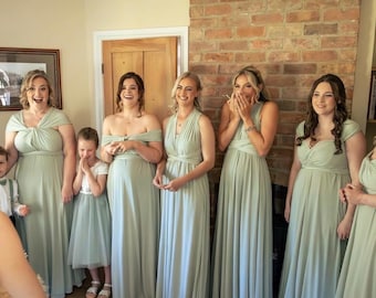 Dusty Pink Tulle Infinity Dress, Convertible Bridesmaid Gown, Handmade -  Etsy UK