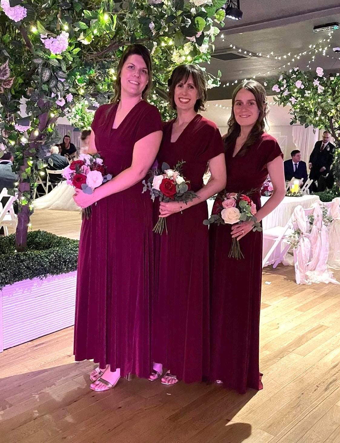 Maroon Scarlet Bridesmaid Dresses Burgundy Cherry Red Multiway Bridesmaid  Dress: Handmade, Prom