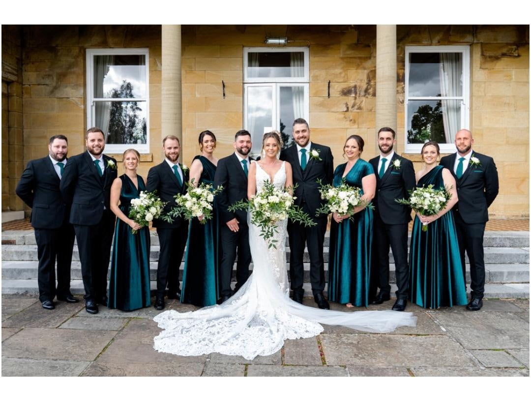 green velvet bridesmaid dresses