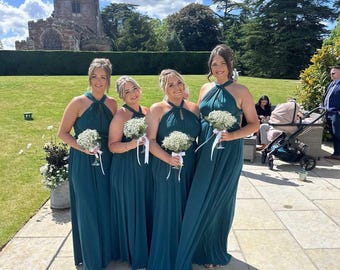Forest Green Multiway Bridesmaid dress: Handmade, prom dress, evening gown