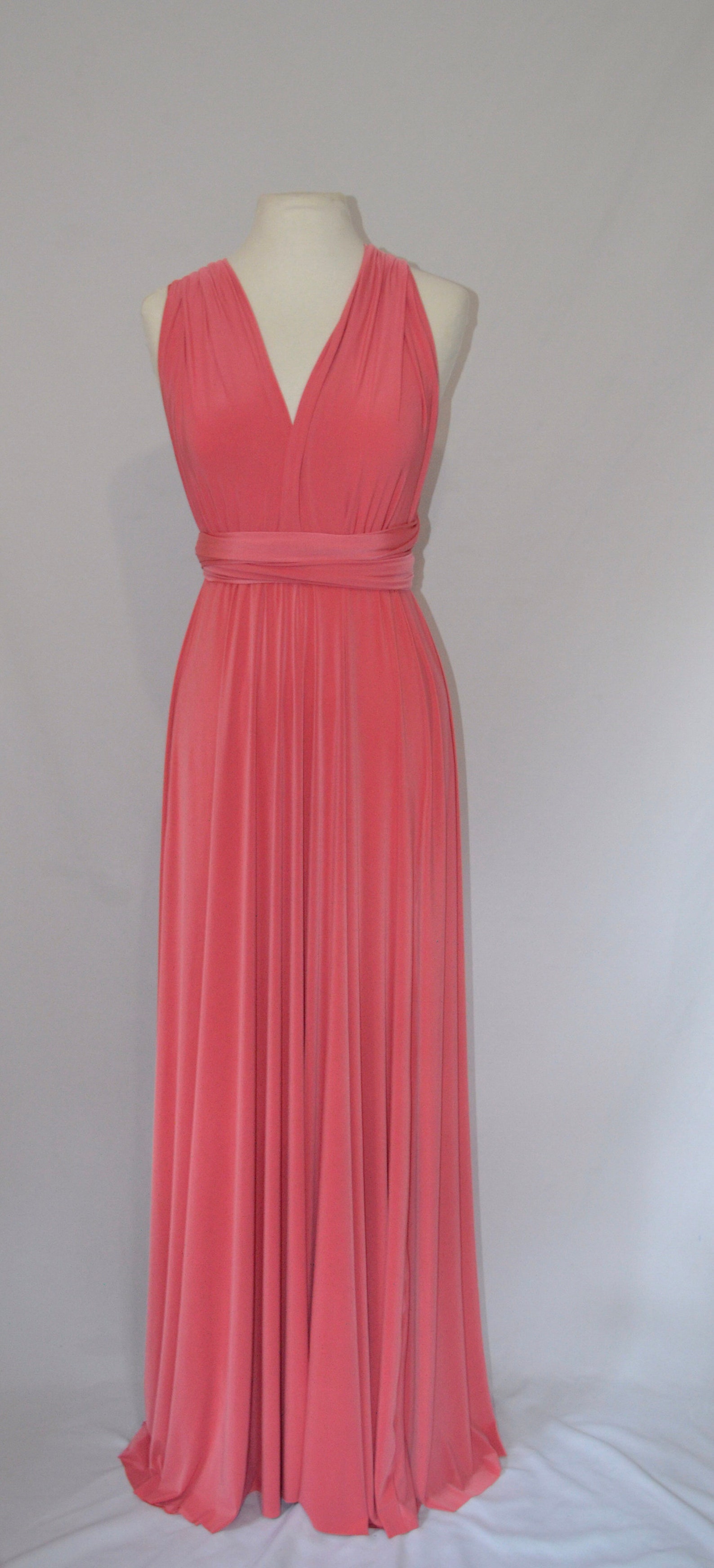 DARK CORAL Bridesmaid Dress Infinity Dress Twist Wrap Dress Etsy UK