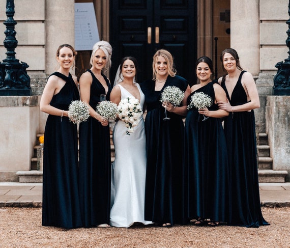 black velvet bridesmaid dresses