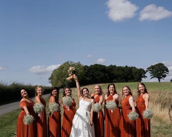 ORANGE RUST Multiway Bridesmaid dress: Handmade