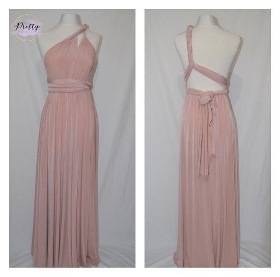 Dusty Pink Bridesmaid Dress Infinity Dress Twist Wrap Dress Prom Dress  Evening Gown Multi-way Dress 