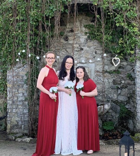 Deep Red Multiway Bridesmaid Dress: Handmade, Prom Dress, Evening Gown - Etsy Hong Kong Deep Red Multiway Bridesmaid Dress: Handmade, Prom Dress, Evening Gown - Etsy Hong Kong