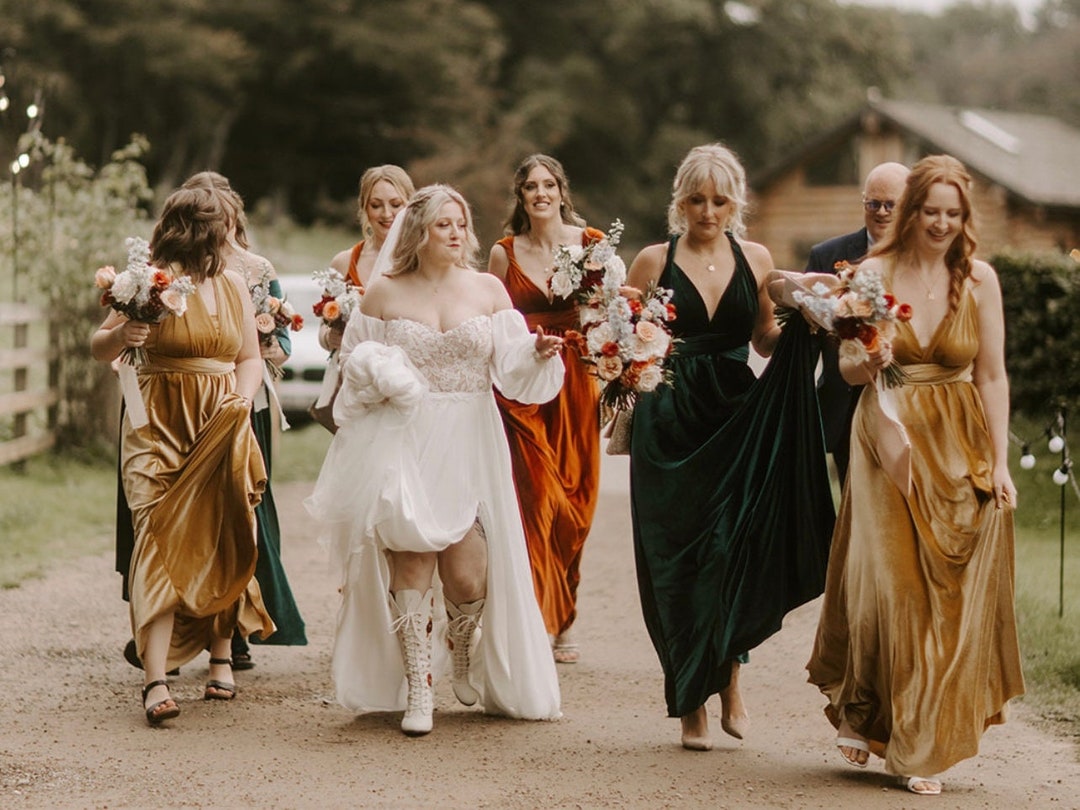 MUSTARD Velvet Multiway Bridesmaid Dress: Handmade