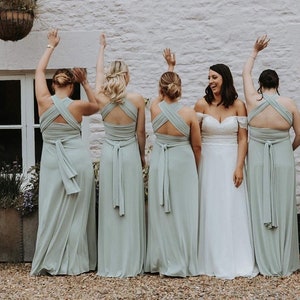 SAGE Bridesmaid dress Infinity dress Twist wrap dress Prom dress Convertible dress Evening gown Multi-way dress Sage dress Maxi dress Green image 8