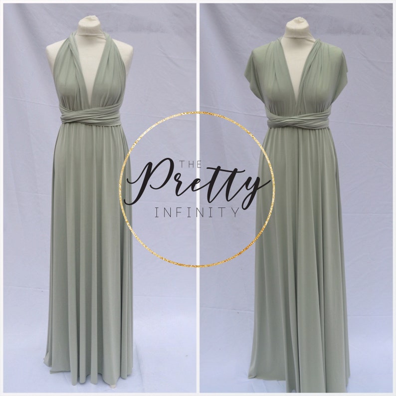 SAGE Bridesmaid dress Infinity dress Twist wrap dress Prom dress Convertible dress Evening gown Multi-way dress Sage dress Maxi dress Green image 4