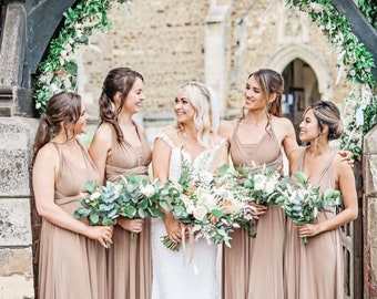 TOFFEE Bridesmaid dress Infinity Dress Twist Wrap dress Prom dress Convertible dress Evening gown Multi-way dress Maxi dress Brown dress