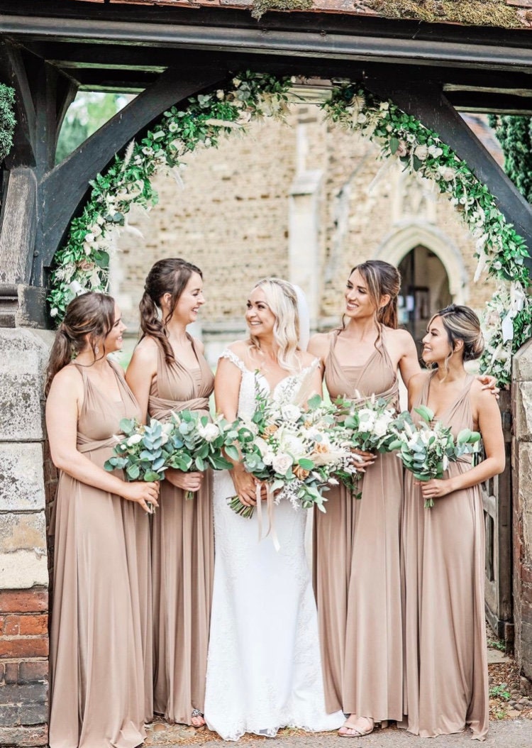 brown bridesmaid dresses