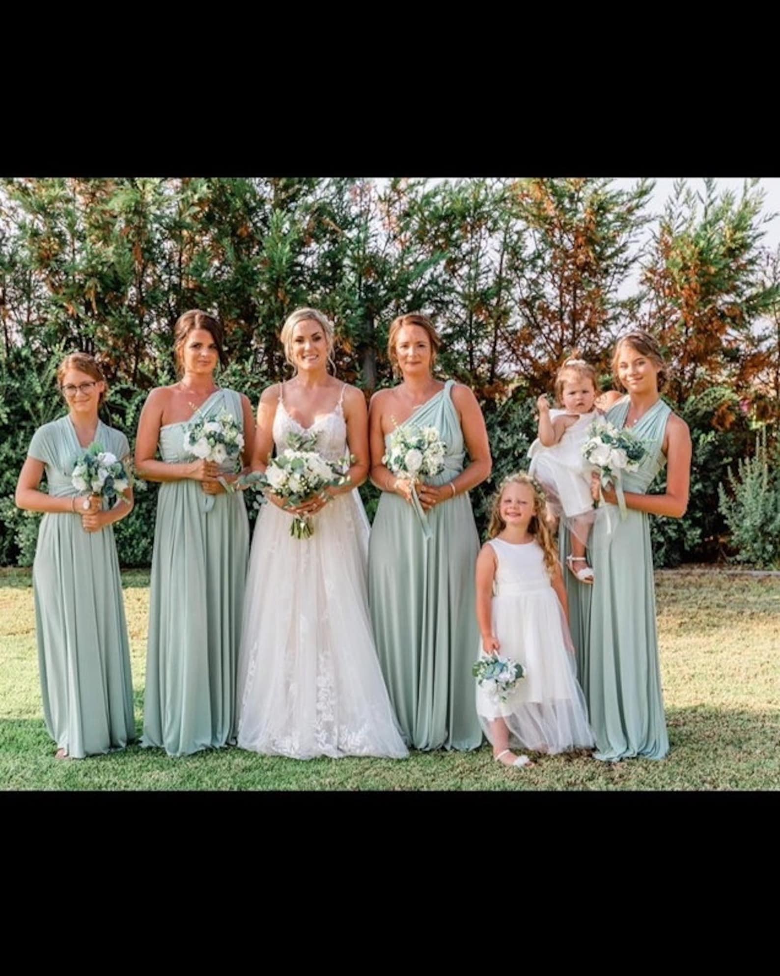 Bow Multi Wear Convertible Bridesmaid Dresses Sage main image 1
