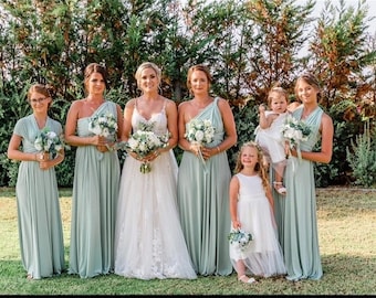 SAGE Bridesmaid dress Infinity dress Twist wrap dress Prom dress Convertible dress Evening gown Multi-way dress Sage dress Maxi dress Green