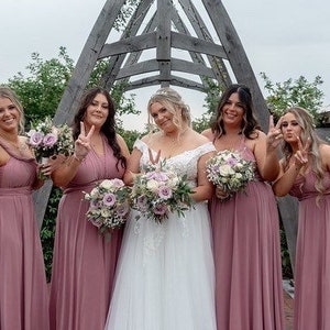 Dusty pink Bridesmaid dress Infinity dress Twist wrap dress Prom dress Evening gown Multi-way dress image 5