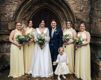 Lemon Multiway Dress for Bridesmaid | Handmade infinity dress