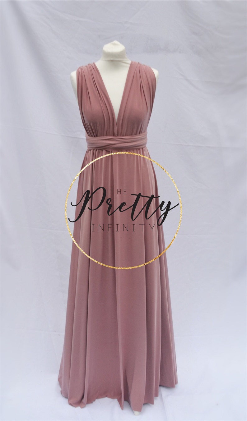 Dusty pink Bridesmaid dress Infinity dress Twist wrap dress Prom dress Evening gown Multi-way dress image 7