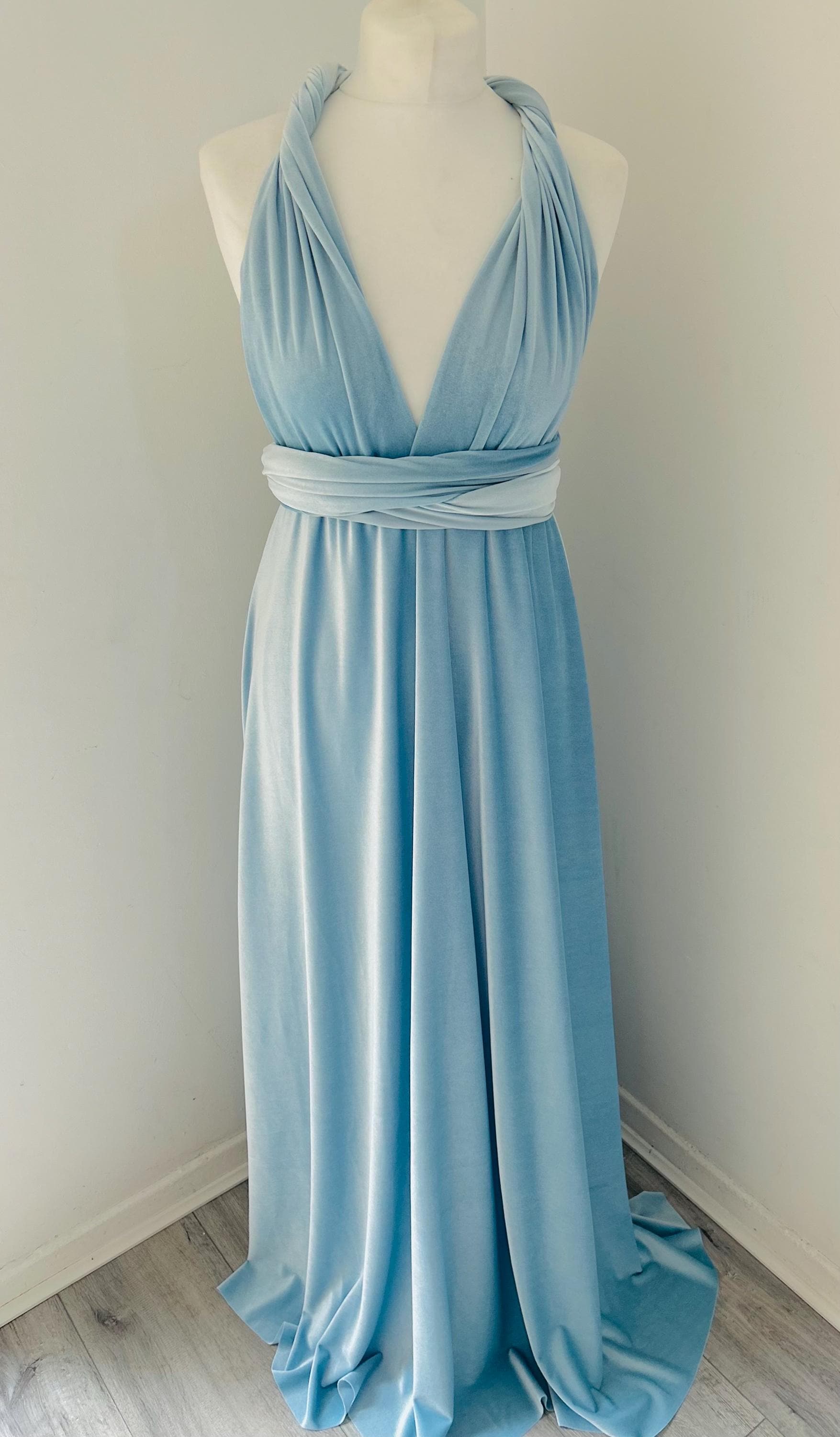 SKY BLUE Velvet Multiway Bridesmaid Dress: Handmade