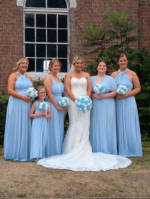blue dress for baby girl Mykonos bohemian Bridesmaids Dress In Blue