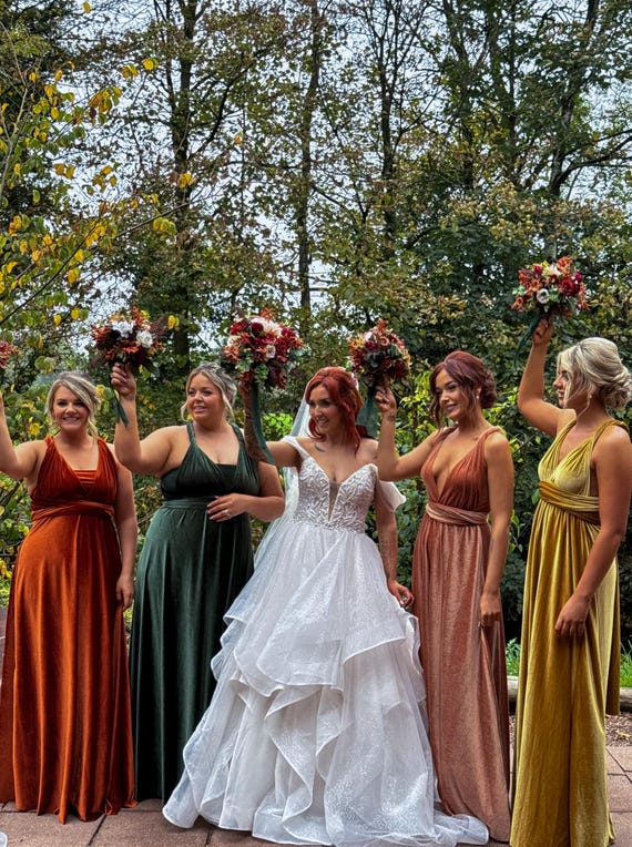 MUSTARD Velvet Multiway Bridesmaid Dress: Handmade MUSTARD Velvet Multiway Bridesmaid Dress: Handmade