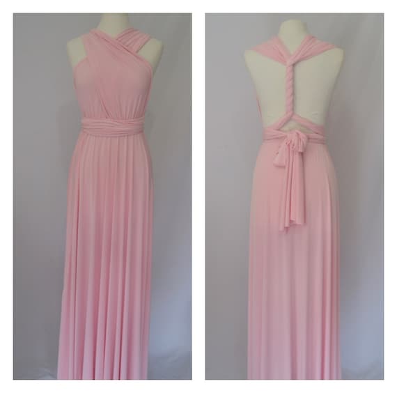 Baby Pink Bridesmaid Dress Infinity Dress Twist Wrap Dress Prom