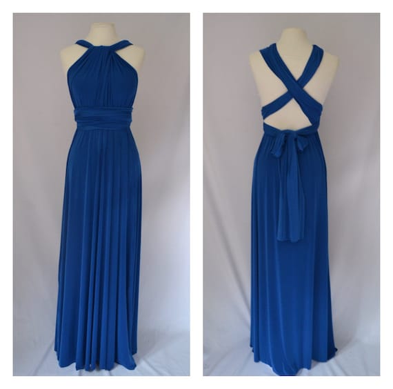 Royal Blue Bridesmaid Dress Infinity Dress Twist Wrap Dress Prom