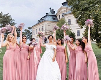 LIGHT DUSTY PINK Multiway Bridesmaid Dress: Handmade LIGHT DUSTY PINK Multiway Bridesmaid Dress: Handmade