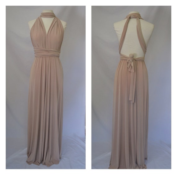 Light Stone Bridesmaid Dress Infinity Dress Twist Wrap Dress - Etsy UK