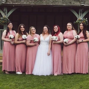 Dusty pink Bridesmaid dress Infinity dress Twist wrap dress Prom dress Evening gown Multi-way dress image 2